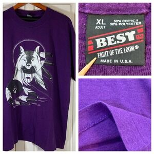 Vintage Wolf Dreamcatcher Shirt XL‎ USA BEST Tag Purple Tee Single Stitch FLAW